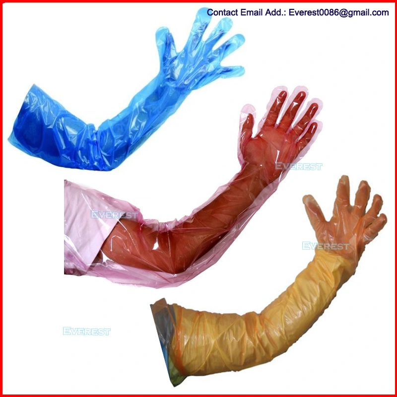 Disposable Cuff PE Ai/Ob Shoulder Length Long Sleeve Arm Long Plastic Pairpacking Polyethylene Clear TPE/LDPE/Poly/Vinyl/CPE/HDPE/PVC/PE Disposable Glove