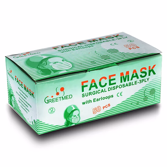 Высокое качество, горячие продажи, массовое производство, индивидуальные OEM одноразовые 3-слойные нетканые материалы Spundond + Meltblown + Spundond синяя маска для лица