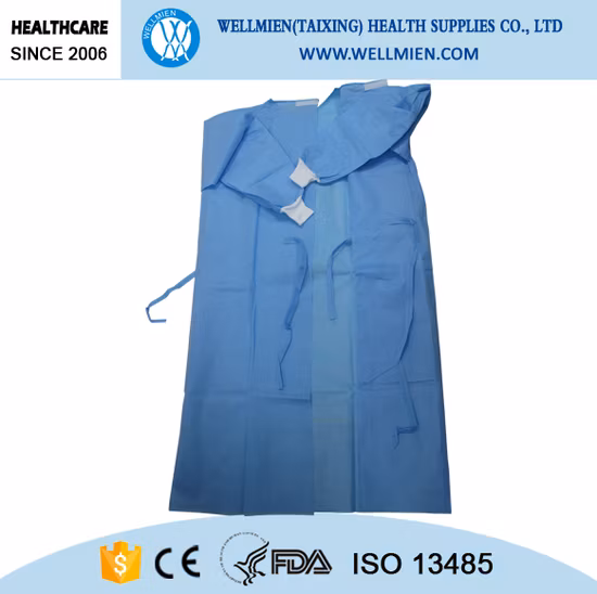 Одноразовый ультразвуковой ограничительный халат SMS/SMMS/Spunlace Doctor